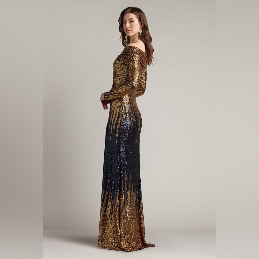TADASHI SHOJI - VIONNE OFF-SHOULDER SEQUIN GOWN - Picture 4 of 6